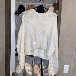 En Crème Boutique Cream Cropped Sweater